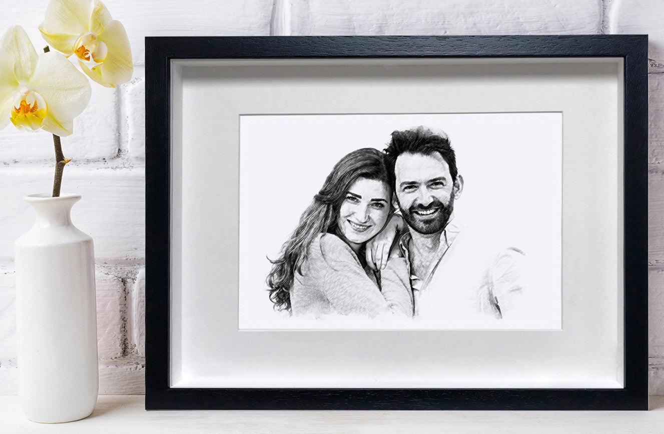Pencil Drawing Photo Frame